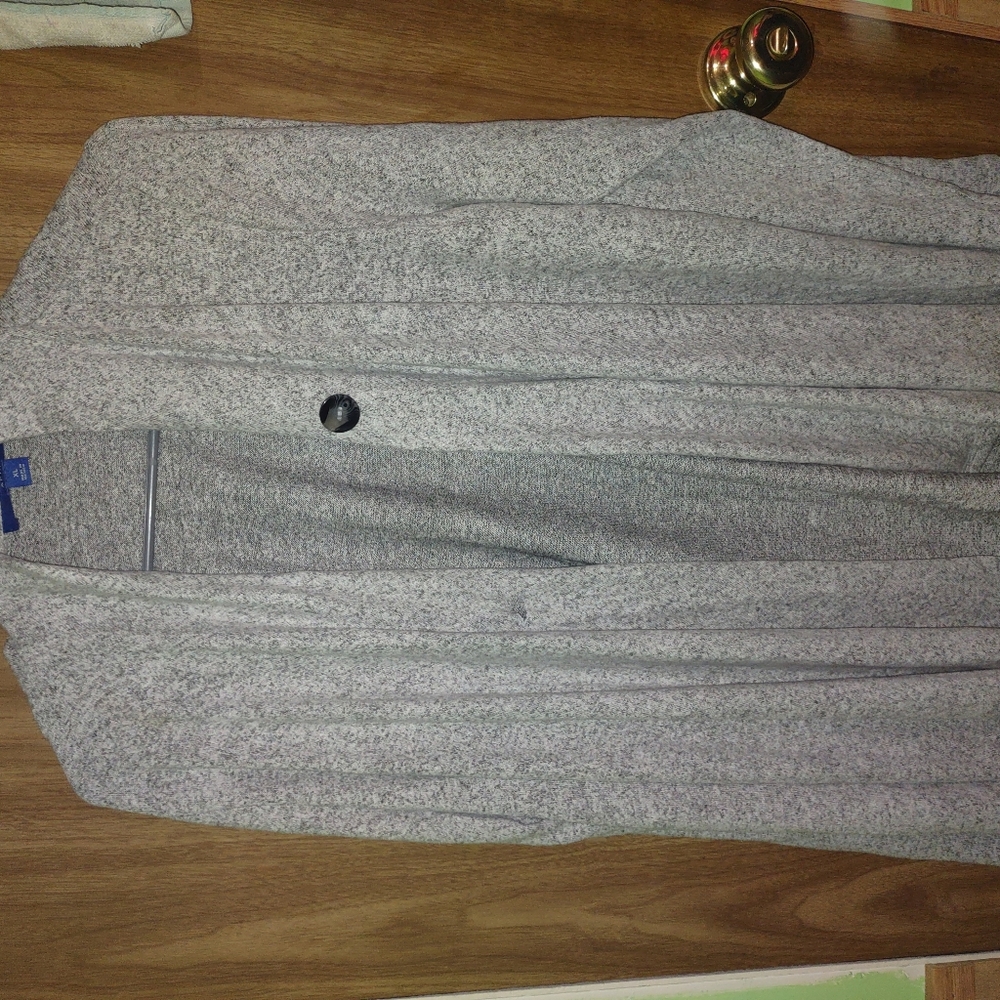 Apt. 9 Light Heather Gray Knit Shirt Jacket